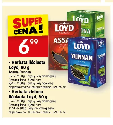 Herbata zielona liściasta Loyd promocja w Twój Market