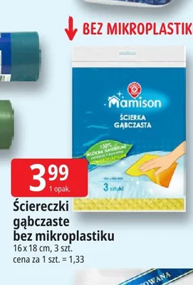 Ściereczki gąbczaste bez mikroplastiku Mamison promocja w Leclerc