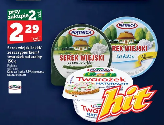 Twarożek naturalny Piątnica promocja w TOPAZ