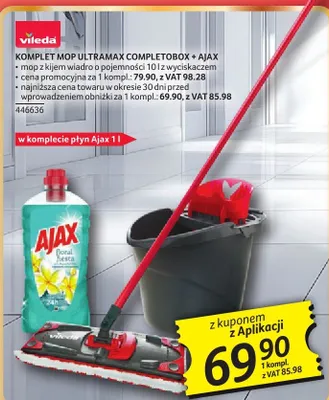Komplet mop Ultramax Completebox Ajax mop z kijem wiadro o pojemności 10 l z wyciskaczem promocja w Selgros