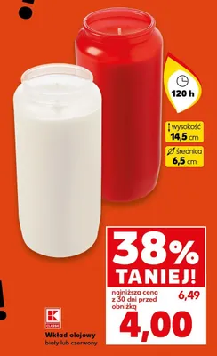 Wkład olejowy biały lub czerwony promocja w Kaufland