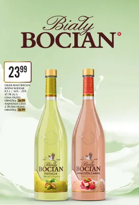 Likier Biały Bocian Panna Cotta z Maliną promocja w Dino