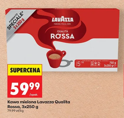 Kawa mielona Lavazza Qualita Rossa 3-pak 250 g promocja w Biedronka