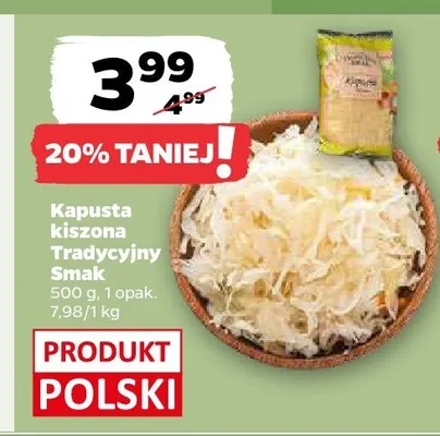 Kapusta kiszona Tradycyjny Smak promocja w Netto