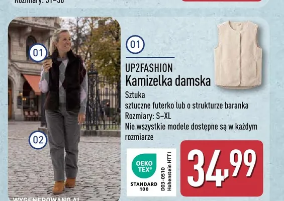 Kamizelka damska UP2FASHION promocja w Aldi