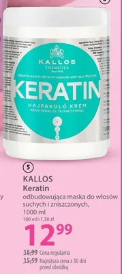 Nawilżająca maska do włosów suchych i zniszczonych, 1 opak. Keratin promocja w Hebe