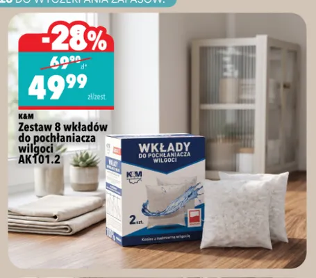 Zestaw 8 wkładów do pochłaniacza wilgoci AK101,2 K & M promocja w Biedronka Home