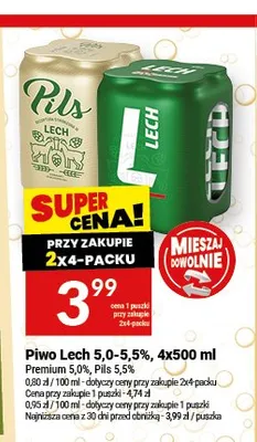 Piwo Lech Premium 4-pak 500 ml promocja w Twój Market