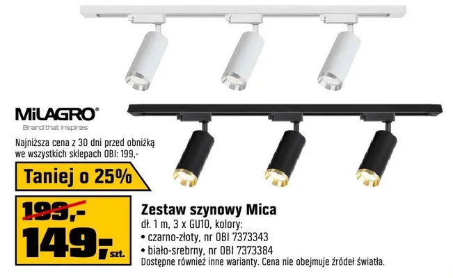 Zestaw szynowy Mica promocja w OBI