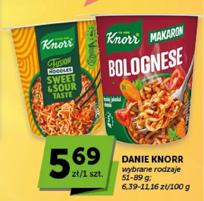 Danie instant Knorr Fusion Noodles Sweet & Sour Taste promocja w Groszek