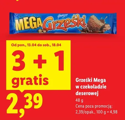 Grzeski Mega w czekoladzie deserowej promocja w Lidl