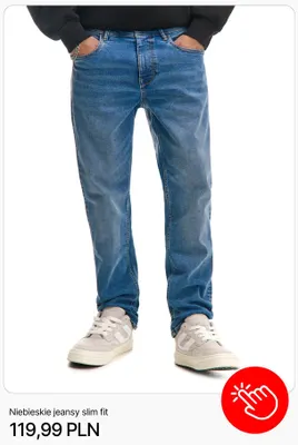 Niebieskie jeansy slim fit Cropp promocja w Cropp