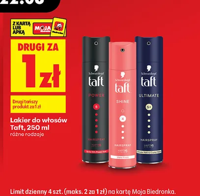 Lakier do włosów Taft Ultimate promocja w Biedronka