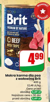 Mokra karma dla psa z wołowiną Premium by Nature promocja w Dino