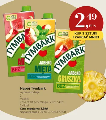 Napój Tymbark jabłko gruszka promocja w Market Point