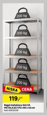 Regał metalowy Galva Metalkas 179x80x40 cm promocja w Leroy Merlin