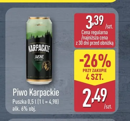 Piwo Karpackie promocja w Aldi