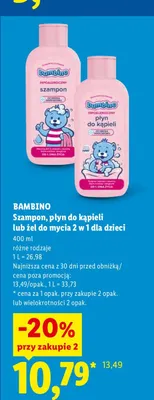 Płyn do kąpieli dla dzieci Bambino promocja w Lidl