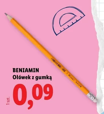 Ołówek z gumką Beniamin promocja w Lidl