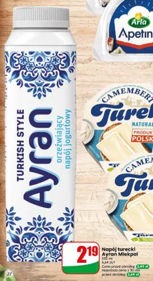 Napój jogurtowy Ayran Mlekpol promocja w Dino