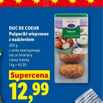 Pulpeciki wieprzowe z nadzieniem z serka twarogowego Duc De Coeur promocja w Lidl
