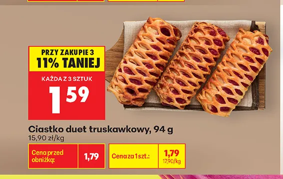 Ciastko duet truskawkowy promocja w Biedronka
