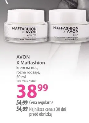 Krem na noc AVON X Maffashion krem na noc różne rodzaje promocja w Hebe