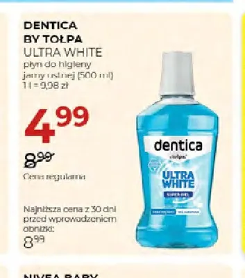 Płyn do higieny jamy ustnej Dentica by Tołpa Ultra White promocja w Drogerie Jawa