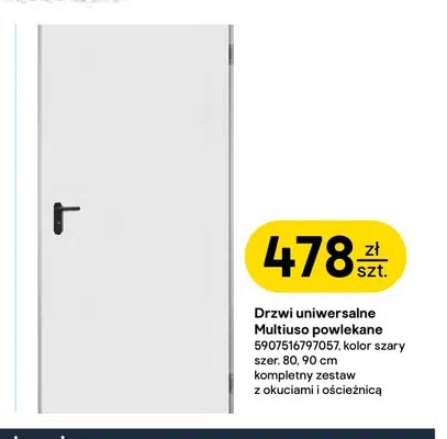 Drzwi uniwersalne Multiuso powlekane 80 cm Padilla Polska promocja w Castorama