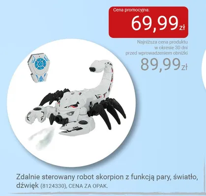 Zdalnie sterowany robot skorpion z funkcją pary, światło, dźwięk promocja w Smyk