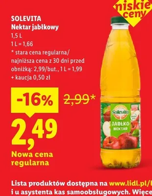 Nektar jabłkowy Solevita promocja w Lidl