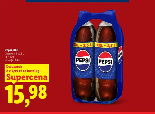Napój gazowany Pepsi XXL 2-pak promocja w Lidl