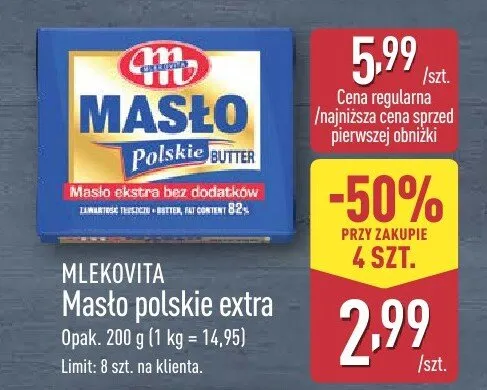 Masło polskie extra promocja w Aldi