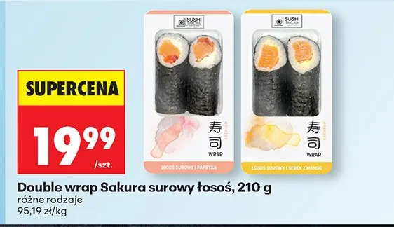 Double wrap Sakura surowy łosoś promocja w Biedronka