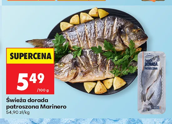 Świeża dorada patroszona Marinero promocja w Biedronka