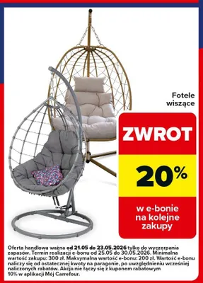 Fotele wiszące promocja w Carrefour Market