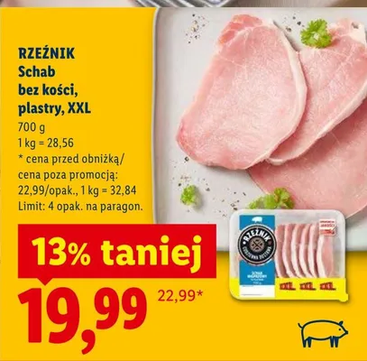 Schab bez kości plastry XXL Rzeźnik promocja w Lidl