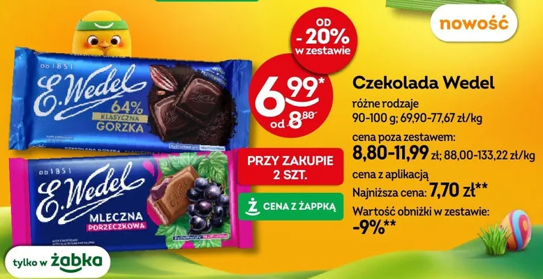 Czekolada różne rodzaje promocja w Żabka