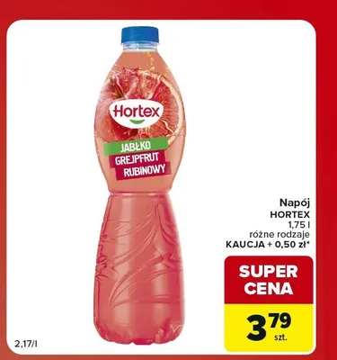 Napój jabłko grejpfrut rubinowy Hortex promocja w Carrefour Market