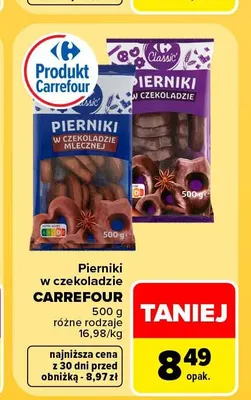 Pierniki w czekoladzie mlecznej Carrefour promocja w Carrefour