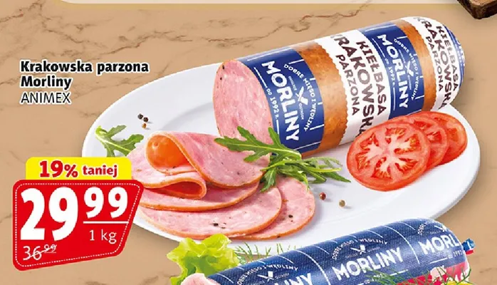 Kiełbasa krakowska parzona Morliny promocja w Prim Market