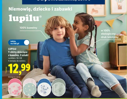 T-shirty dziecięce Lupilu 2-pak promocja w Lidl
