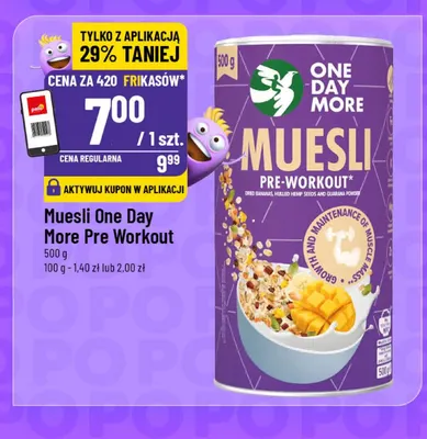 Muesli One Day More Pre Workout promocja w POLOmarket