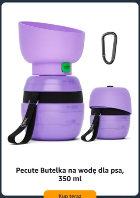 Butelka na wodę dla psa Pecute promocja w Amazon