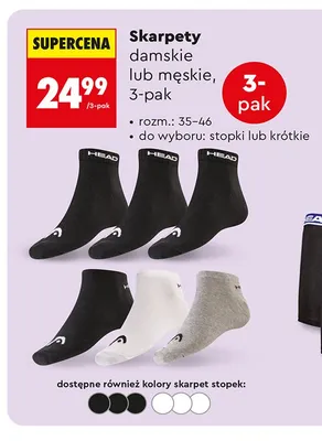 Skarpety damskie Head 3-pak promocja w Biedronka