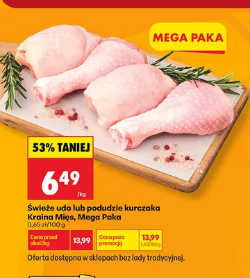Świeże udo kurczaka Kraina Mięs Mega Paka promocja w Biedronka