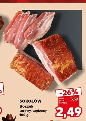 Boczek surowy wędzony Sokołów promocja w Kaufland