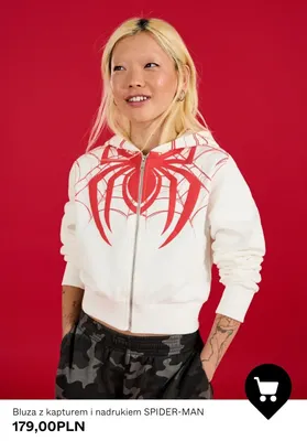Bluza z kapturem i nadrukiem Spider-Man promocja w Bershka