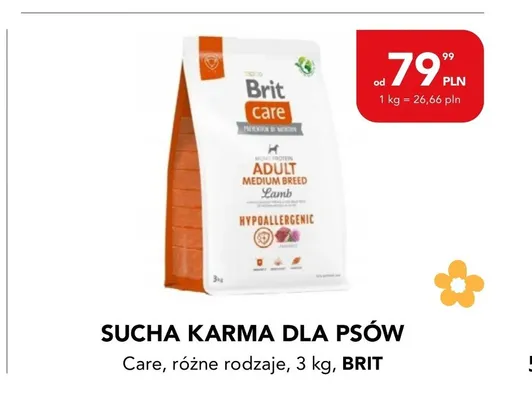 Sucha karma dla psów Brit Care Adult Medium Breed Lamb promocja w Aquael zoo