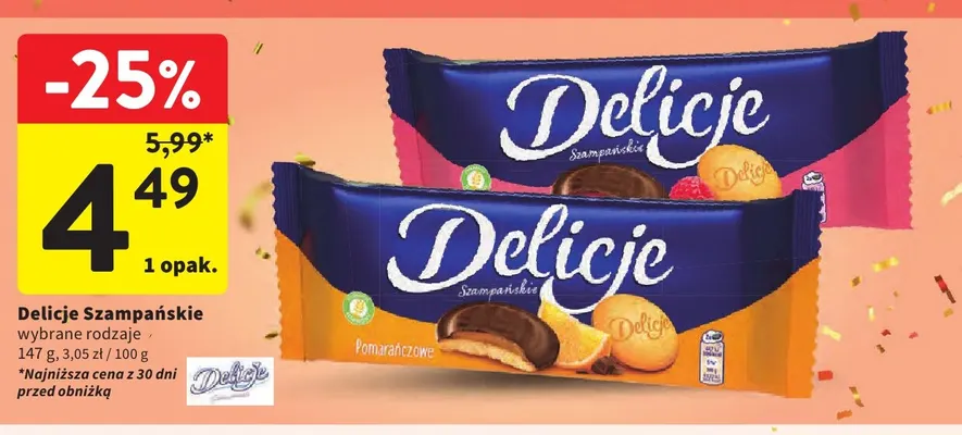 Biszkopty Delicje Szampańskie promocja w Intermarche